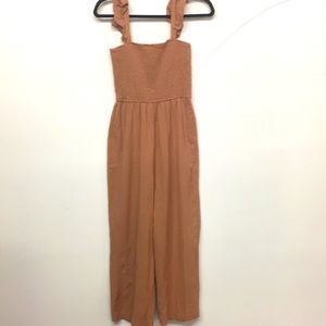 Pink Lily small brown jumpsuit. Like new